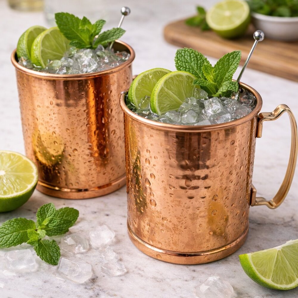 Set of 2 Copper Plated Moscow Mule Mugs